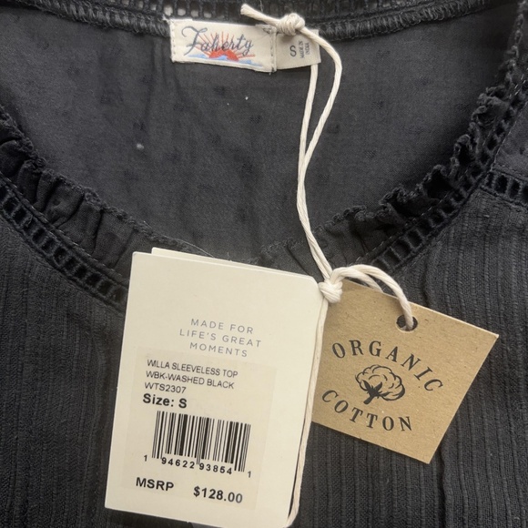 Faherty Willa Sleeveless Top Womens Small Gray Organic Cotton Blouse Shirt NWT - Picture 8 of 10